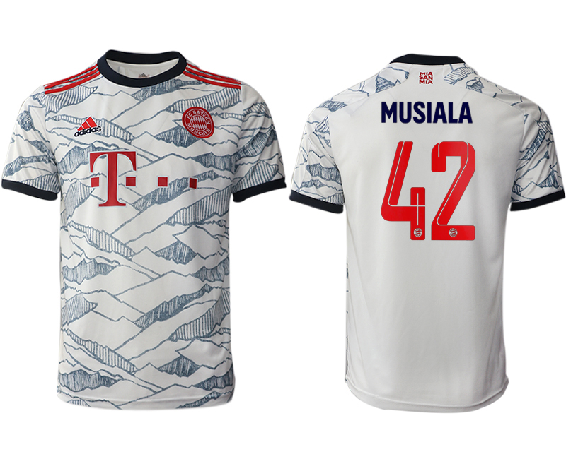 Cheap Men 2021-2022 Club Bayern Munich Second away aaa version white 42 Soccer Jersey
